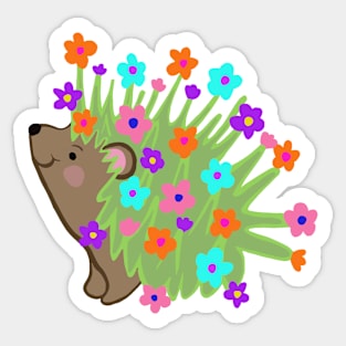 Hedgehog with flowers Sticker